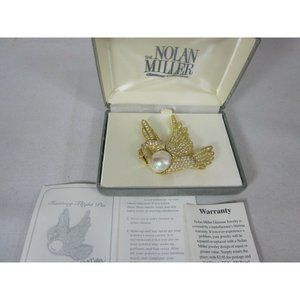 Nolan Miller Fantasy Flight Pin Brooch Swan
